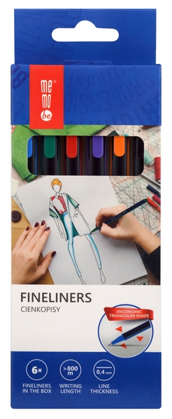 Cienkopisy MemoBe 0,4mm 6 kol.